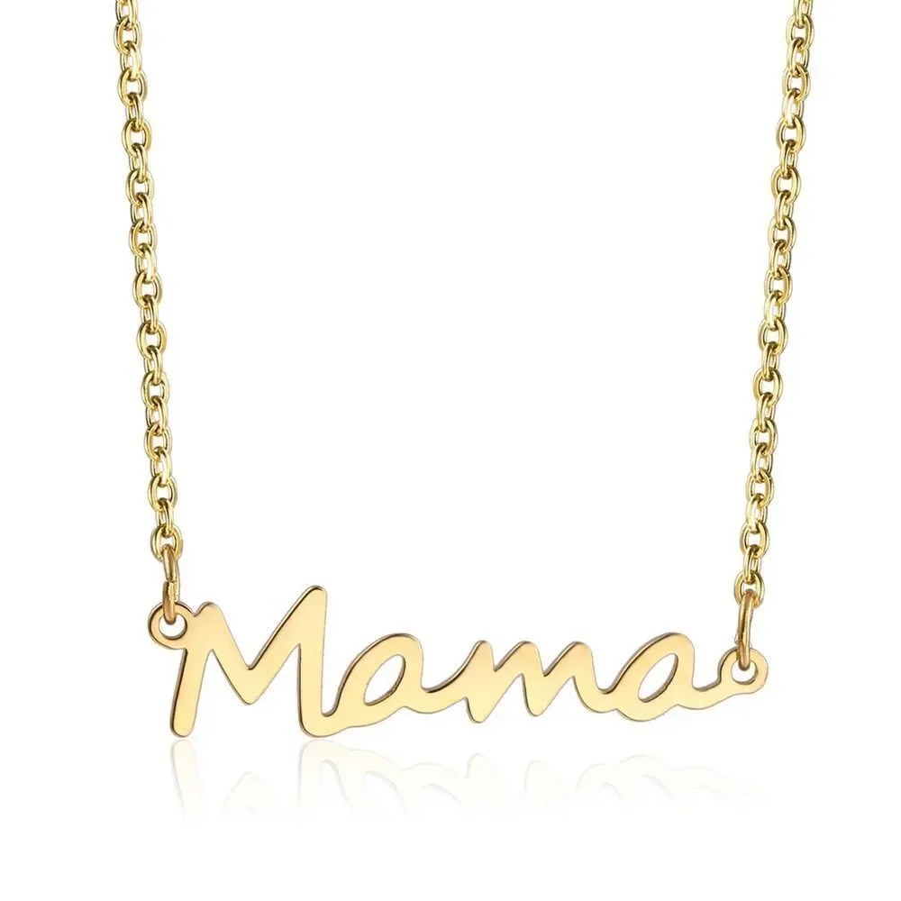 Gold Plated Mama Letter Necklace